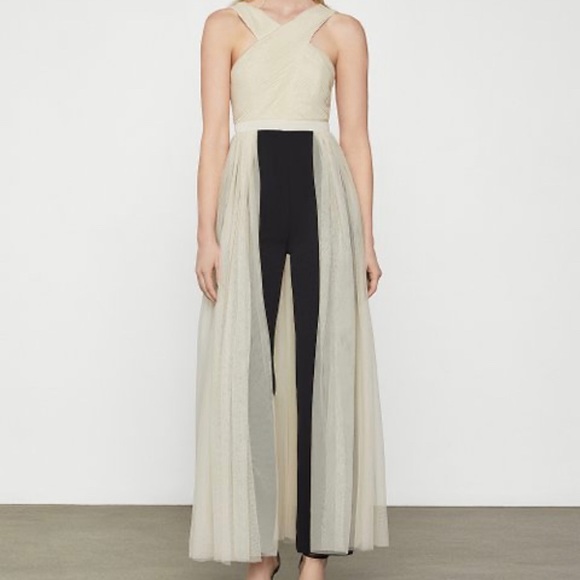 nwt bcbgmaxazaria tulle maxi gown with jumpsuit xxs in almond blossom - Picture 2 of 5